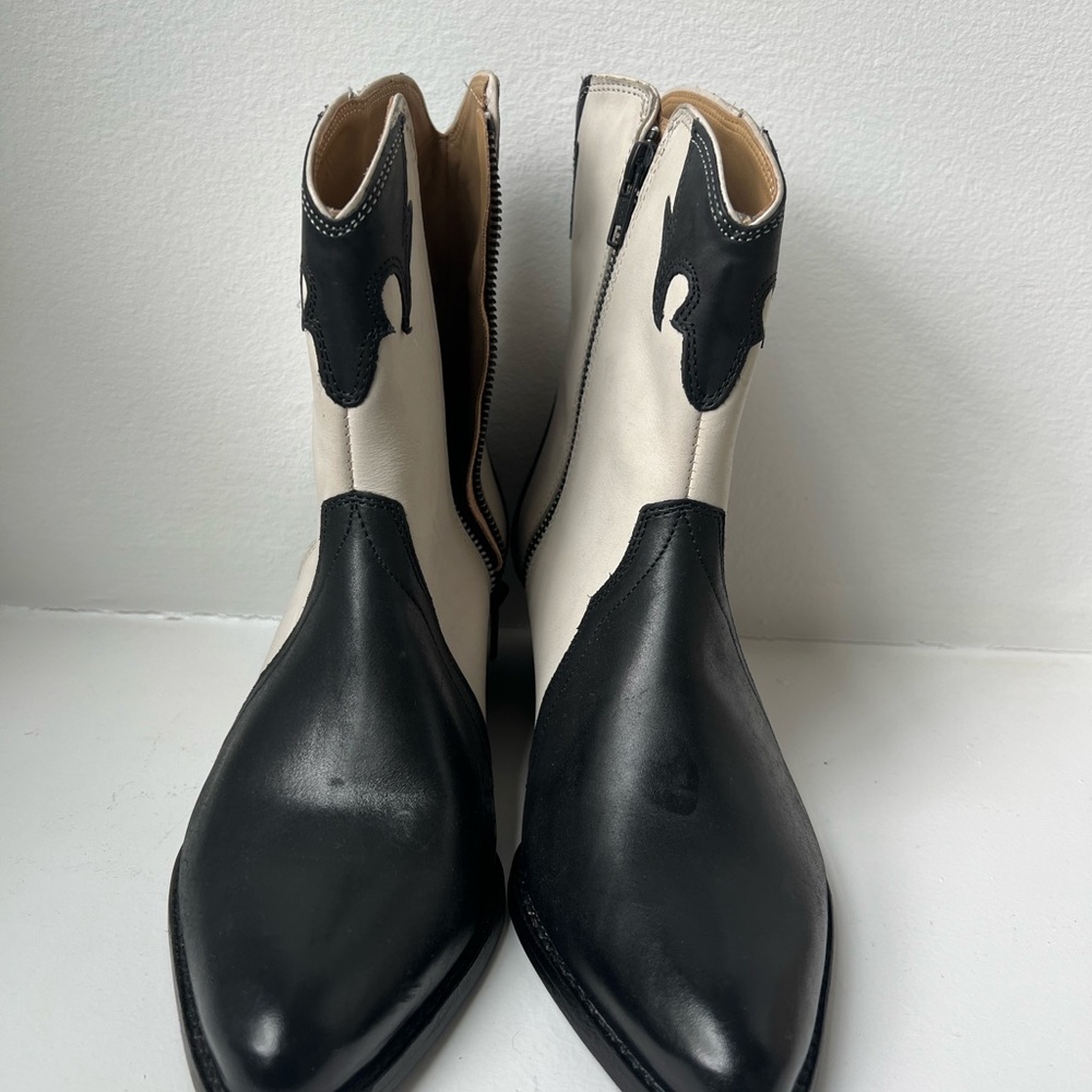 FREE PEOPLE Black and White Women's Ankle Boots